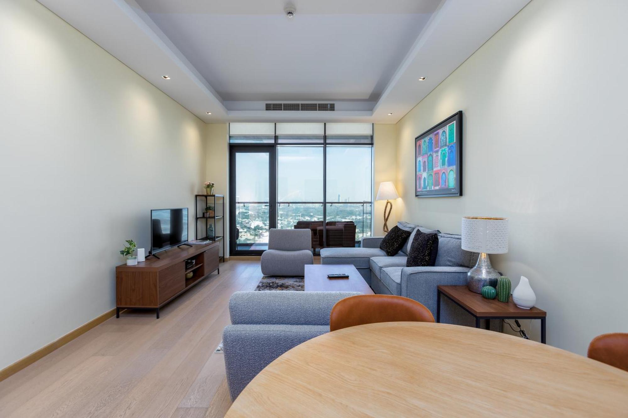 Modern 1Br Apartment, High Floor, Near Dubai Mall Luaran gambar