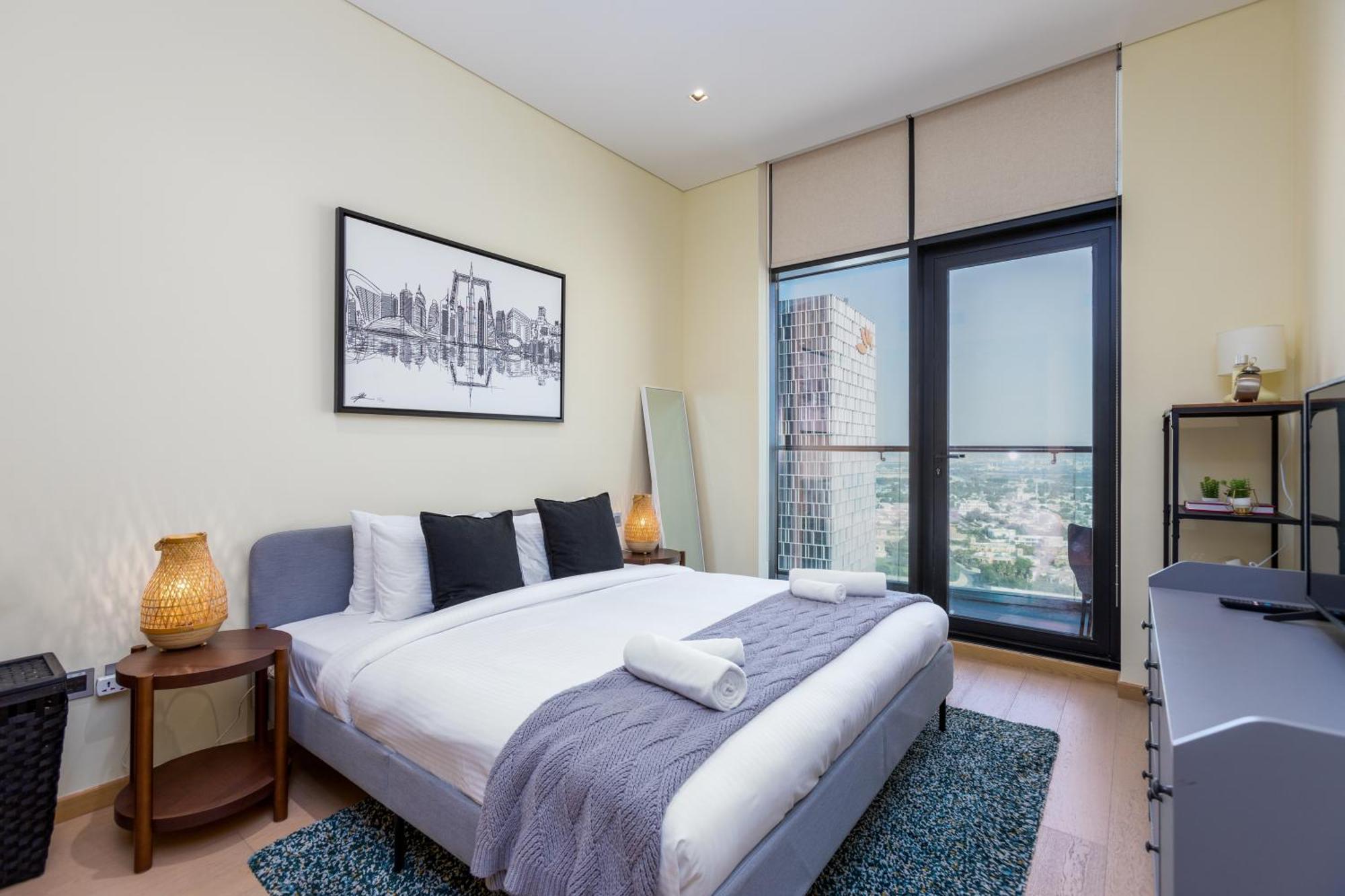 Modern 1Br Apartment, High Floor, Near Dubai Mall Luaran gambar